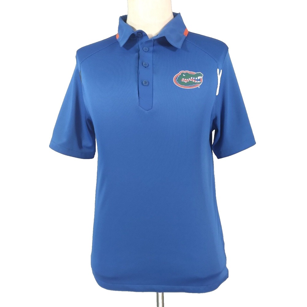 Nike Florida Gators polo shirt men's small blue short sleeve Dri-Fit sports
